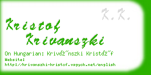 kristof krivanszki business card